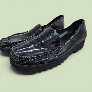 Sesto Meucci Brown Patent Leather Loafers Vibram Sole Italy 9